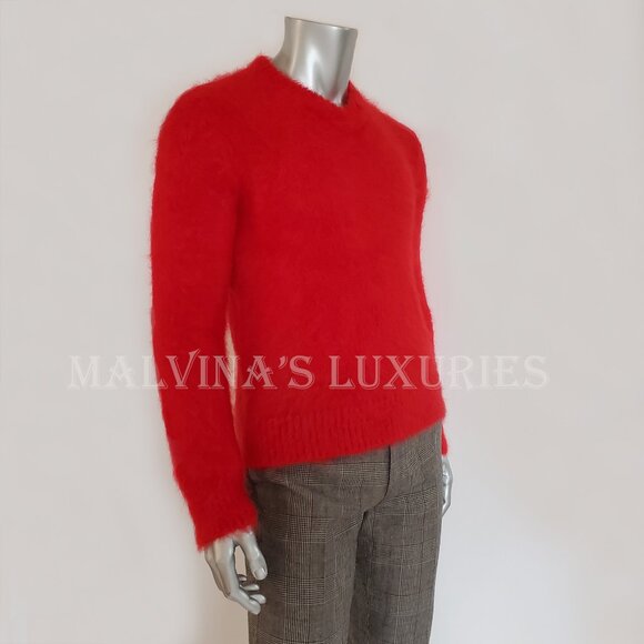 GUCCI MENS SWEATER RED MOHAIR KNIT WOOL V-NECKLINE TOP sz M / MEDIUM - Picture 7 of 16